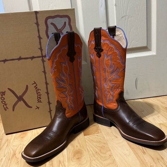 Twisted X Women’s Boot Orange Ruff Stock Size 8 Brand New - Picture 3 of 15